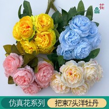 7头把束洋牡丹 新款西洋玫 春色婚礼堂造景花墙打底插花路引假花