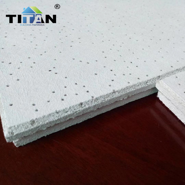 Tablero de lana mineral Techo de oficina de absorción de sonido de marea Techo de tira Techo Techo de techo Tablero decorativo