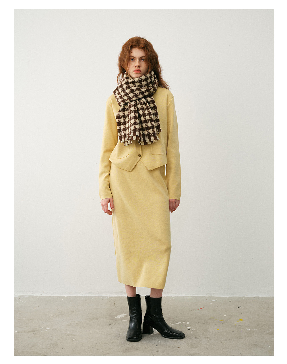 Design sense classic windmill thousand bird check imitation cashmere scarf women's winter warm atmosphere loose beard bib shawl_voghion.com