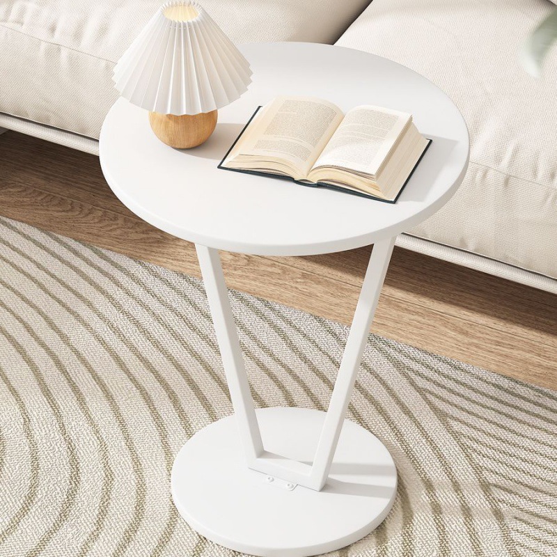 우아한 흰색 선반 + 광택 있는 흰색 데스크탑