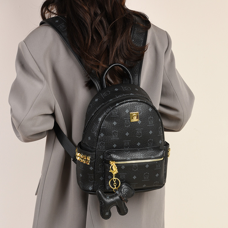 2025 nueva mochila universitaria caricatura lindo osos mochila de damas impresión de aire extranjero mochila casual