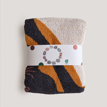 跨境半边绒萌猫沙发装饰毯床尾巾绿色毛毯午睡编织毯子小红书推荐