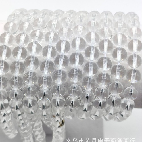 Zhiyue Jewelry White Crystal Bead DIY Bracelet Necklace Accessory Semi-Finished Bead Wholesale Round Beads Factory Direct Sale