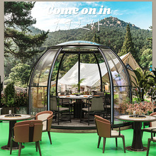 广州源头厂家星空房阳光房pc移动室外下午茶玻璃房球形透明泡泡屋
