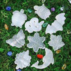 Natural crystal raw stone nitrite gypsum stone carvings creative animal home desktop crafts ornaments