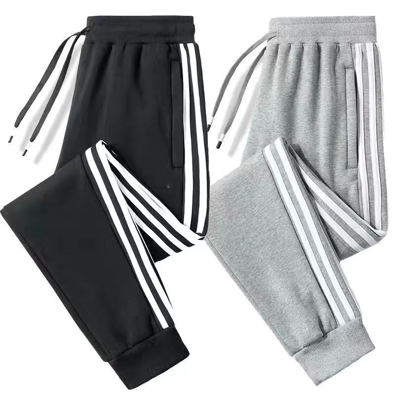 Algodón puro de cuatro colores L - 8XL grasa 95 algodón 2023 nuevo otoño y invierno para hombres tres barras sueltas y veludo