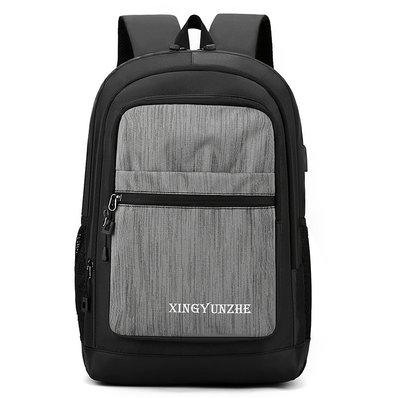 Mochila para computadora portátil de nailon para hombre con carga inteligente usb