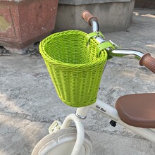 编织绿色自行车车篮尺寸适用12寸 14寸 16寸自行车配件车娄车挂篮