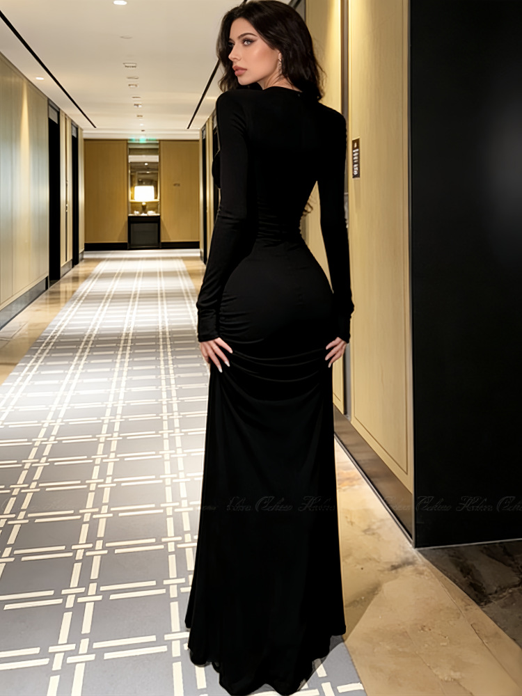 Women's Sexy Mesh Cutout Ruched Bodycon Midi Dress – Slimming Fish Hem Party Gown_ecoleips.com