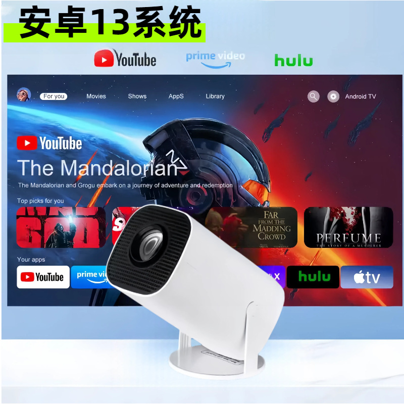 E110 Uluslararası Yeni Model 4K WiFi HD Android 11.0 5G Bluetooth Taşınabilir Ev Mini Projektör Dış Pazar