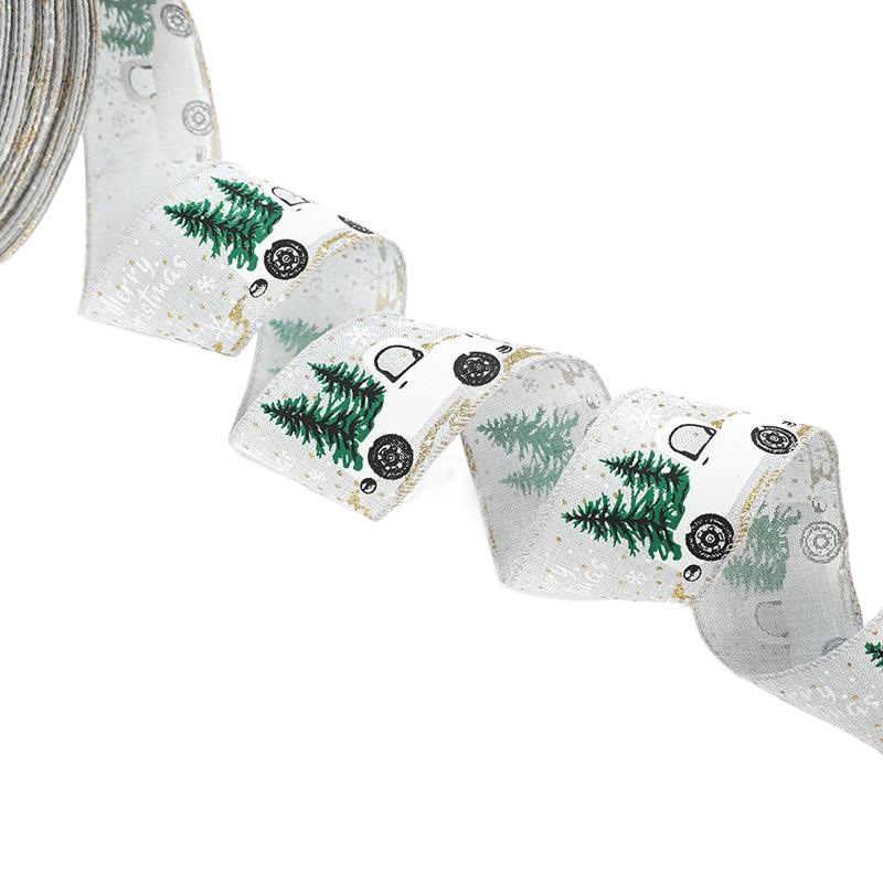 Cinta de Navidad Cinta de lino de imitación Cinta de satén Envases de regalo de Navidad Accesorios de lazo Decoración de cinta Spot al por mayor
