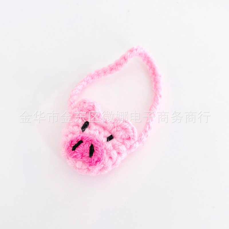 13cm 自虐的なクマの装飾かばん人形綿人形かわいいクマ豚ウールニットかぎ針編み完成品|undefined