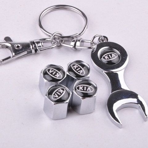 Tapa de Válvula de Neumático de Aluminio Universal con Llavero para Automóvil image 19