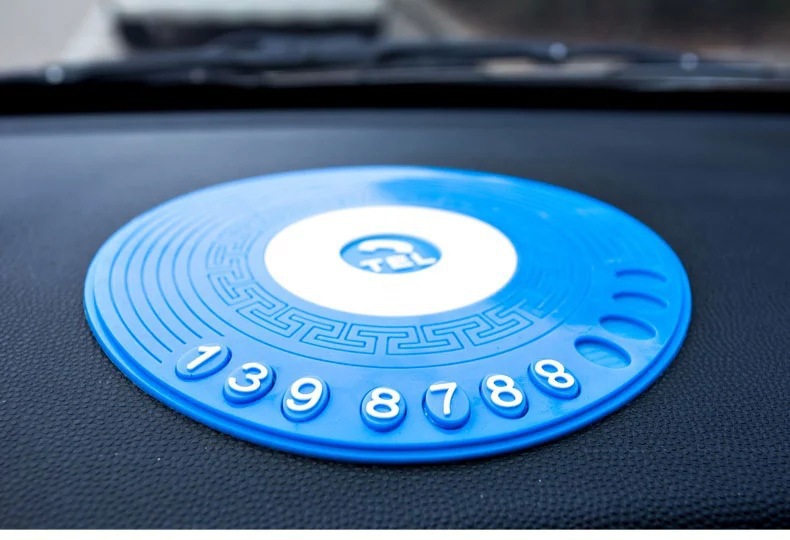 Car anti-slip mat for car interior dashboard, target-shaped anti-slip mat with temporary parking sign