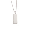 Fashionable necklace, rectangular polishing cloth stainless steel, pendant, European style, simple and elegant design