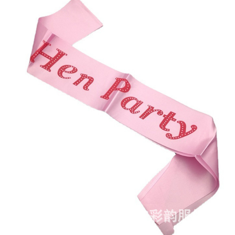 Suministro de todo tipo de correa de cortesía de tela de seda, correa de hombro de fiesta de cumpleaños, correa de escuela de graduación de Hen Parly
