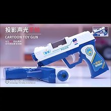 跨境儿童警察玩具枪灯光回弹上膛声效投影电动玩具孩男孩礼物玩具