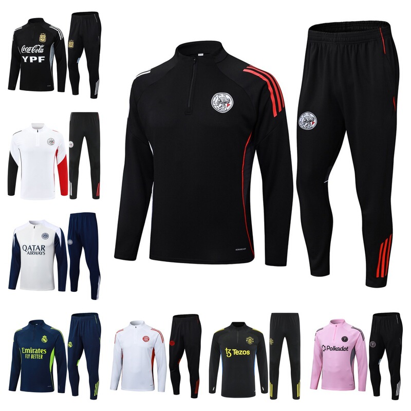 2526 New Football Training Uniforms Real Madrid Argentina Inter Milan Ajax Bayern Miami Corinthians