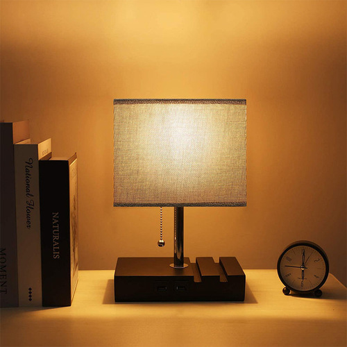 Amazon AliExpress USB Fabric Table Lamp Mobile Phone Stand Table Lamp Living Room Bedroom Bedside Table Decorative Lamp