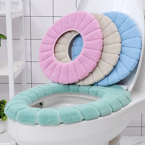 Nordic style toilet universal thickened plus velvet warm seat toilet seat toilet seat washable and quick-drying