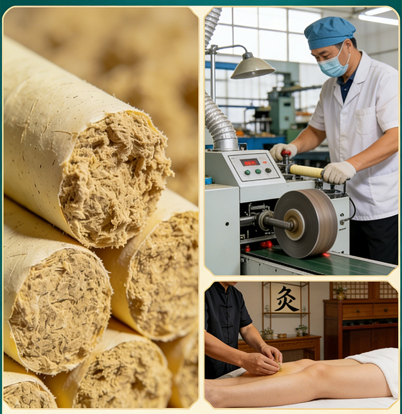 Five Year Aged Mugwort Moxa Rolls 1.8cm x 20cm for Moxibustion Body Warming in use