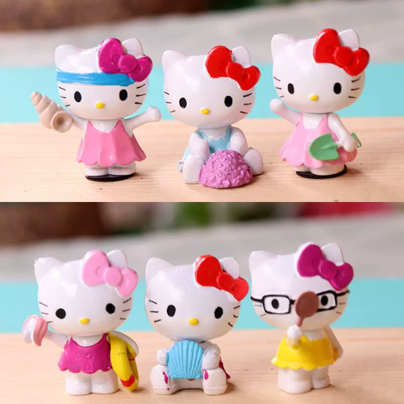 Мини-фигура Hello Kitty с аксессуарами, симпатичная коллекционная кукла, набор 4 см, мультистиль
