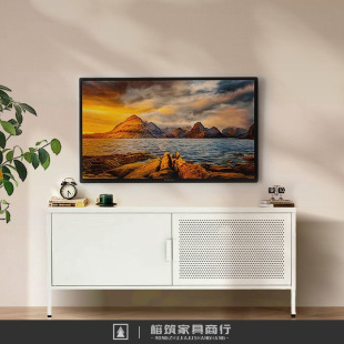 Cream Style TV Cabinet Household Living Room Bedroom Small Apartment Iron Floor-standing Wall Storage Cabinet Storage Cabinet