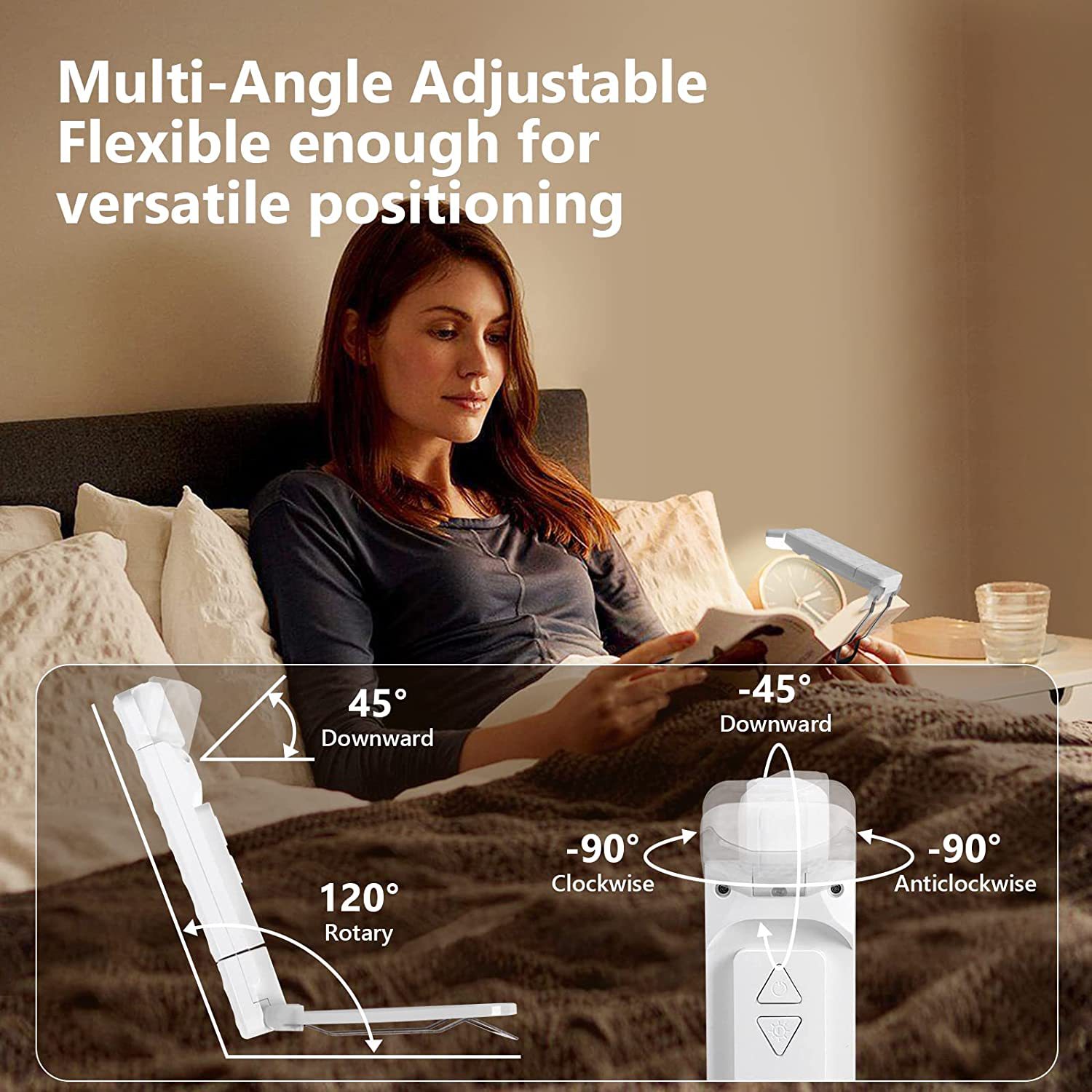 Lámpara de lectura USB plegable con luz anti-azul, lámpara de estudio, lámpara de lectura para estudiantes, protección ocular, lámpara de escritorio, lámpara de lectura nocturna portátil simple