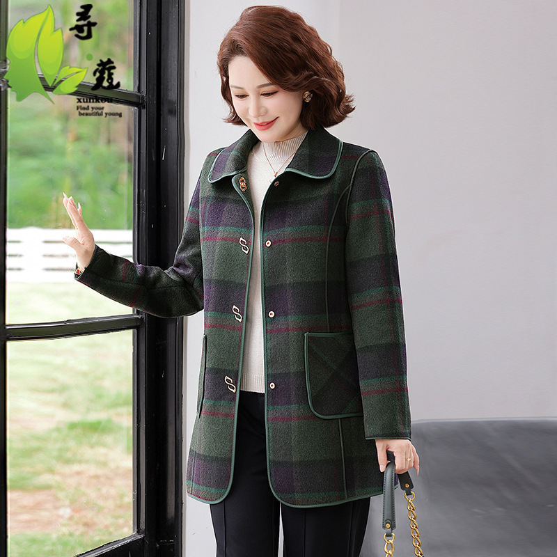 中长款妈妈装秋季大衣时尚女装中老年女装外套春秋新款40-50岁秋|undefined