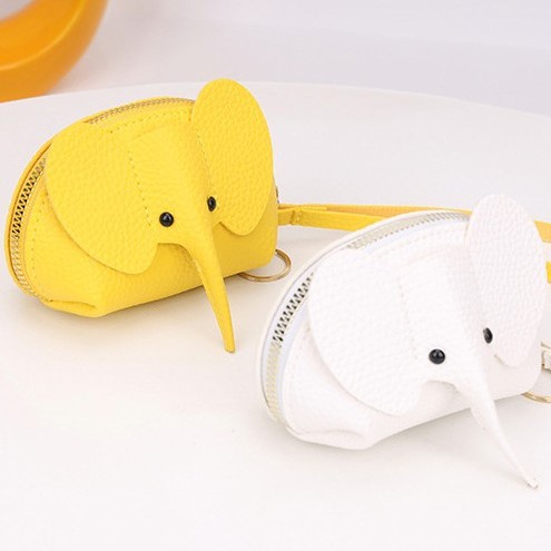 New Hot-Selling Leather Elephant Coin Purse Women's Bag Pendant Creative Card Holder Storage Lipstick Bag Zipper Coin Purse