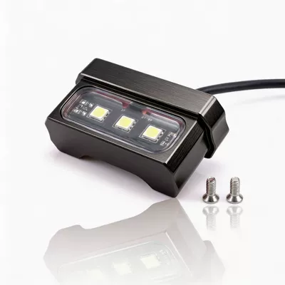 【Cross-border Exclusive Supply】Motorcycle License Plate Light CNC Aluminum Alloy Modification Accessories LED Light Waterproof Short Tail Frame (Motosiklet ləvazimatları və aksesuarları) - black