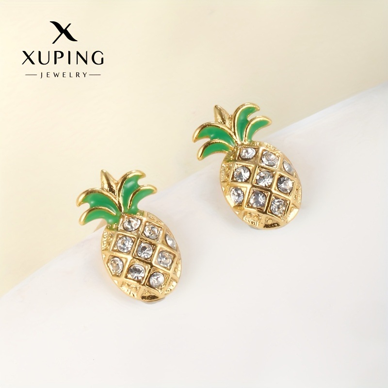 14K color Xuping joyería geometría estrella de amor auriculares de zircón ligero de lujo nicho sensación de mujer