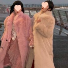 性感名媛风春夏网红新款仿狐狸毛皮草长款加厚毛毛女韩版外套