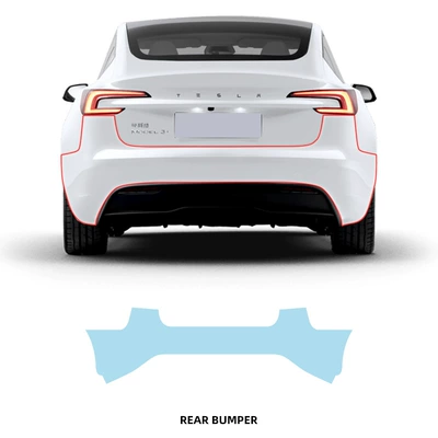 Tesla Model 3 Special TPU Car paint protective film - rear-bumper-tpu-membrane-imported-tpu-film-special-car-cutting