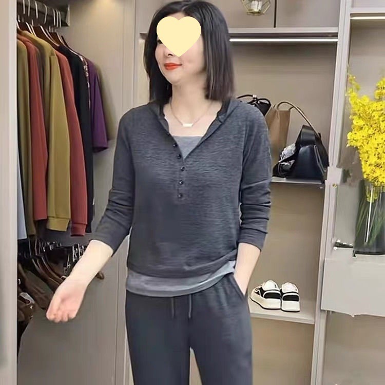 套装小众春秋2025百搭卫衣时尚韩版新款装女洋气休闲假两件套女装|undefined