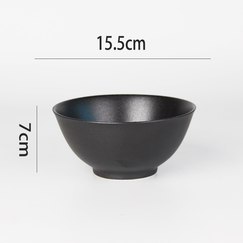 Multi-Estilo negro brillante mate esmerilado tazón de cerámica hogar ramen tazón de sopa tazón de ensalada de frutas tazón de arroz tazón para mascotas
