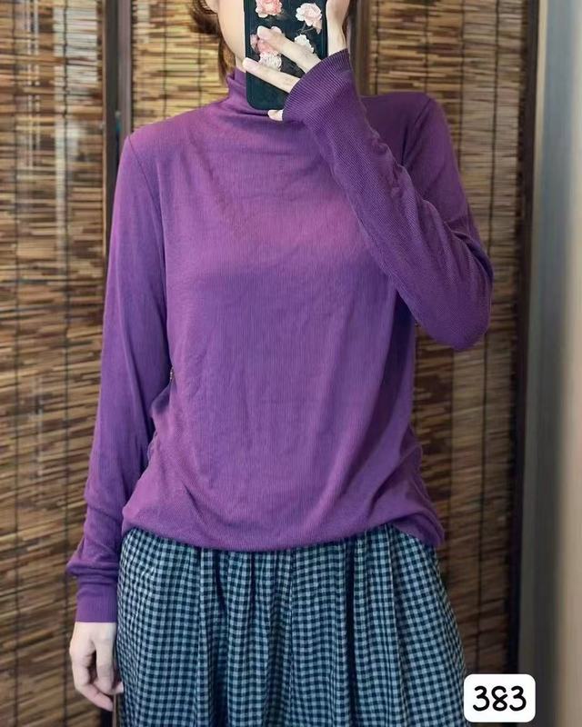 CO 2025秋季款韩版宽松显瘦简约高龄纯色打底衫百搭亲肤内搭女383|undefined