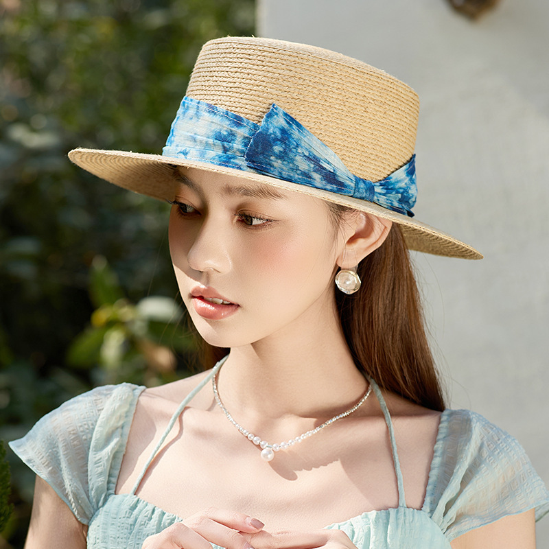 Cappello da pescatore donna stile hepburn a tesa larga anti uv_voghion.com