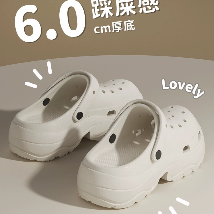 Толстослойные Croc-ботинки женская летняя верхняя одежда, новые в 2025 году, увеличенная противоскользящая EVA обувь для пляжа, шлепанцы Baotou для женщин