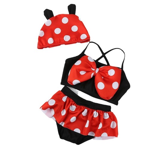 Infant swimsuit split cute polka dot briefs 0-3 years old princess baby girl hot spring swimsuit set wholesale