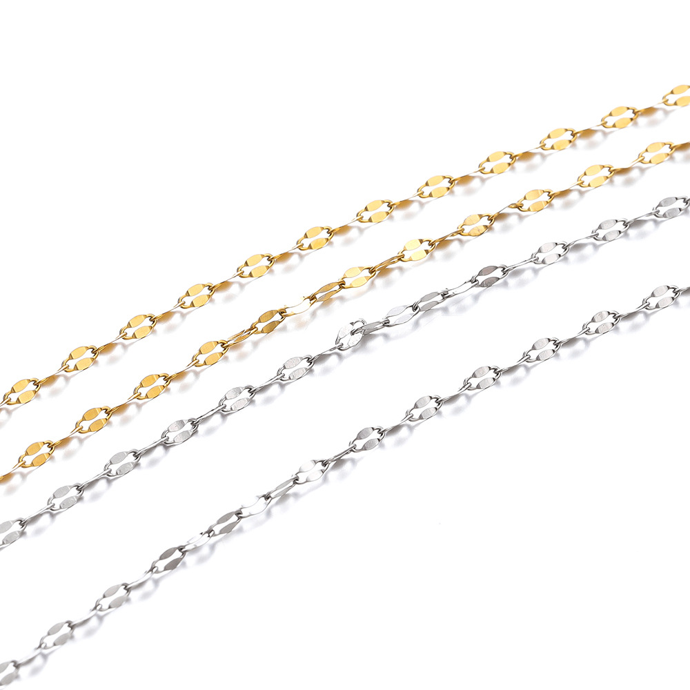 10g Weight Chain Jewelry Making Type DIY Jewelry Accessories Classification 2 M Quantity 304 Stainless Steel Material Solid Color Pattern All Seasons Season Plating Design Basic, Simple Style Style 2 M 304 Stainless Steel DIY Jewelry Accessories Chain Basic Simple Style Solid Color 11