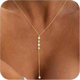 欧美时尚Y形叠戴锆石项链轻奢百搭女式饰品套装