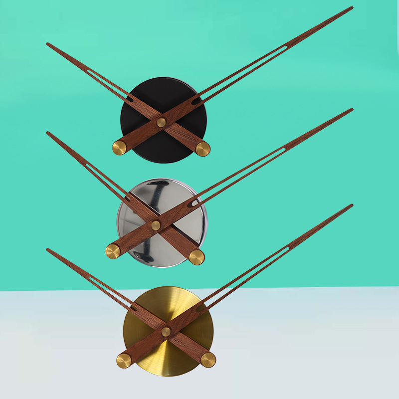 Reloj de metal placa de madera maciza gran puntero sol movimiento DIY reloj creativo hogar foto pared Cruz puntada Reloj de pared