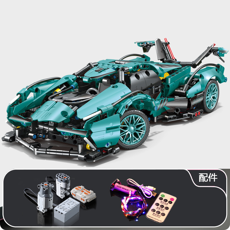 Compatible con el oro negro y alto Cyberpunk carreras de bloques de construcción ensamblaje modelo de puzzle juguetes para niños coche deportivo una generación image 13