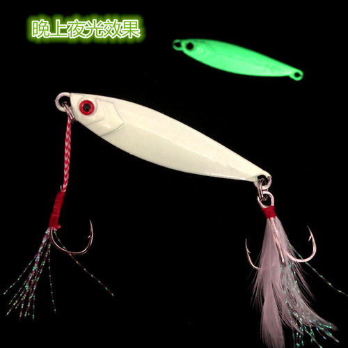Wan Ya An Slow Rolling Blade Jig Fake Lure Fishing Gear Lure Lead Plate Metal Lure 15g 5.2cm Feather