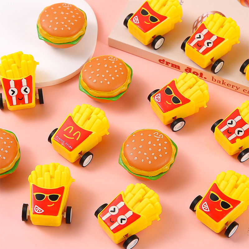 Children's mini cute food play car fries hamburger back car children's day children's fun entertainment toys gifts