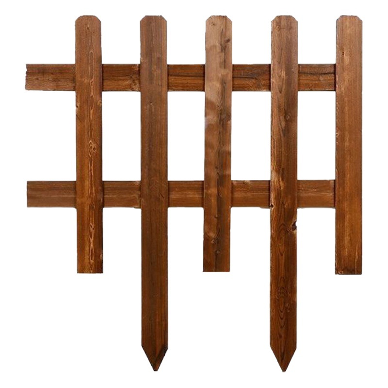 Wholesale Carbonized Anti-Corrosion Wood Fence Outdoor Partition Solid Wood Courtyard Lawn Garden Fence Outdoor Wooden Railing Guardrail
