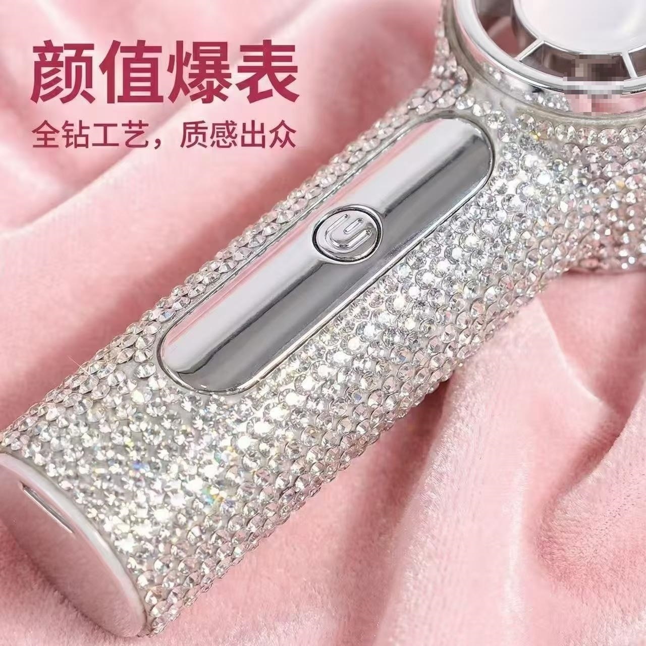 东南亚新款X100镶钻mini手持小风扇高颜值大风力usb充电超长续航
