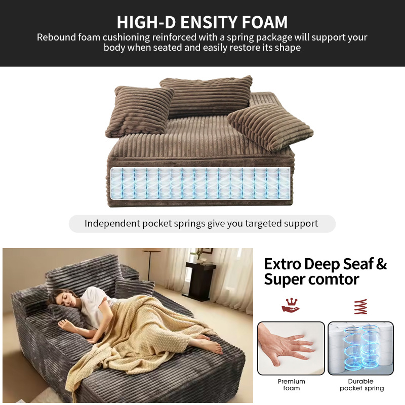 Rollo en caja, compresión al vacío, sofá de cine, tela a rayas grandes, sala de estar, dormitorio de villa, sofá suave, sillón reclinable