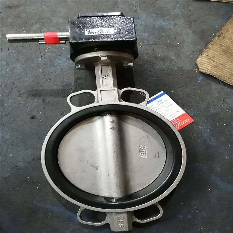D371X-10C DN100 手动涡轮对夹式工业蝶阀浙江南高阀门供应